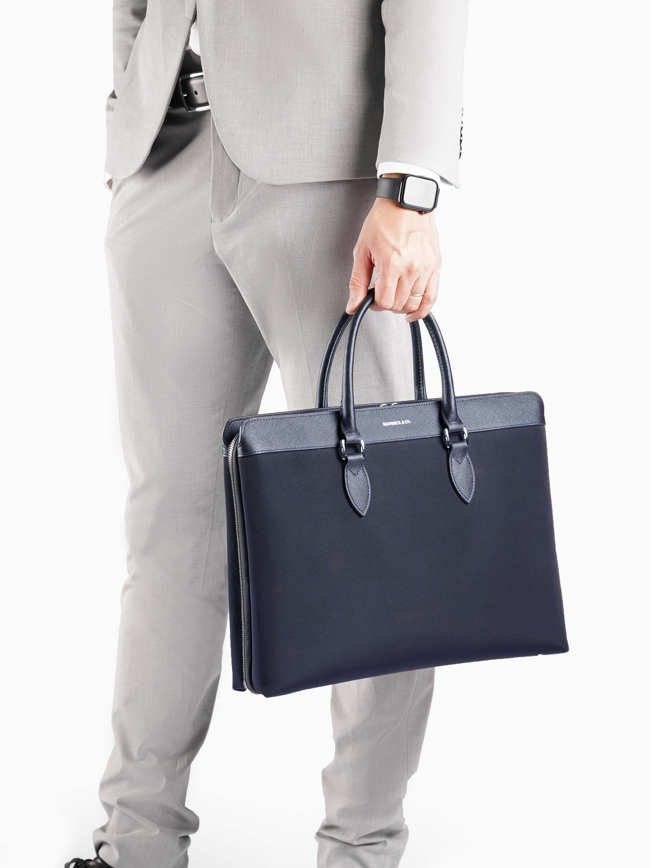 Alpha Leather-Trimmed Briefcase - Image 10