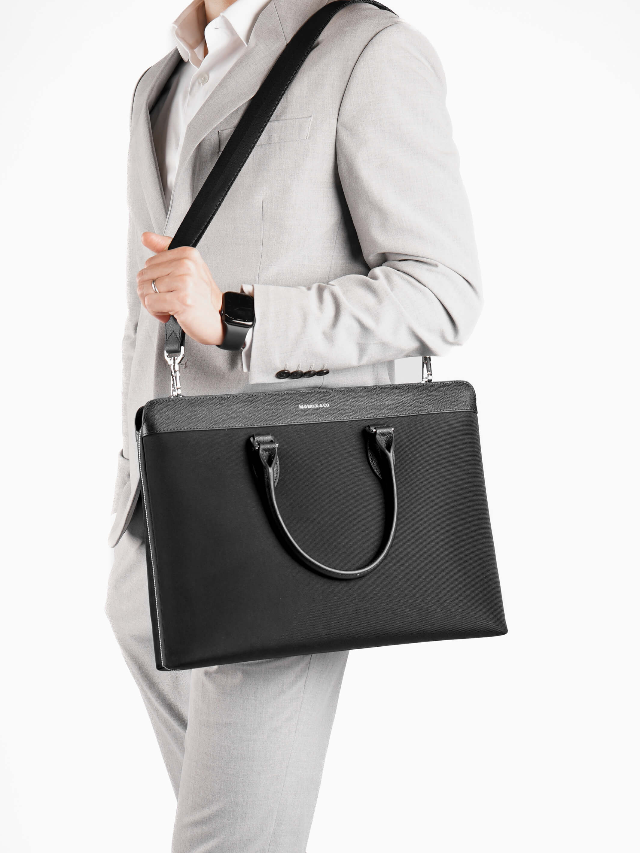 Alpha Leather-Trimmed Briefcase - Image 17