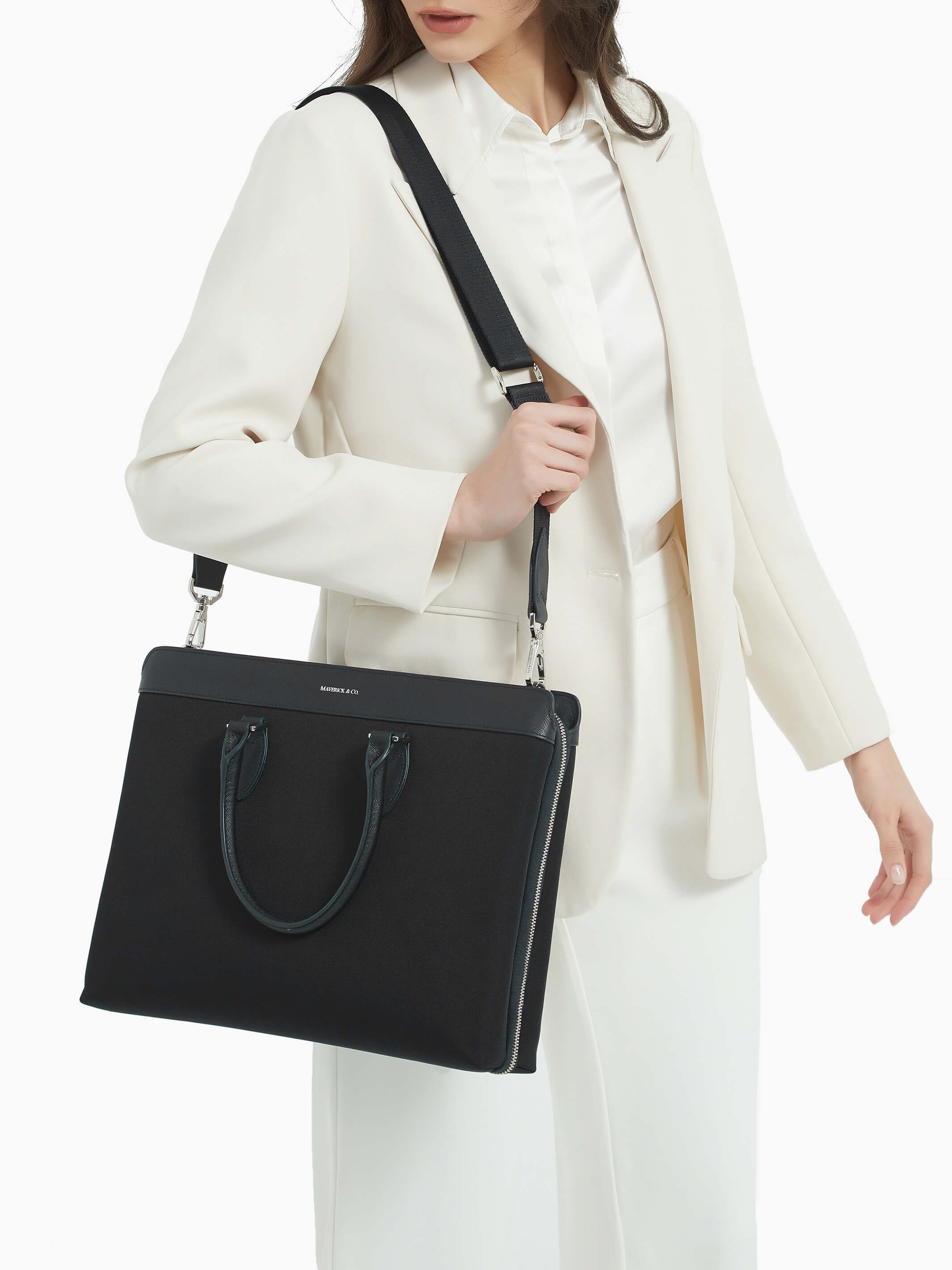 Alpha Leather-Trimmed Briefcase - Image 18