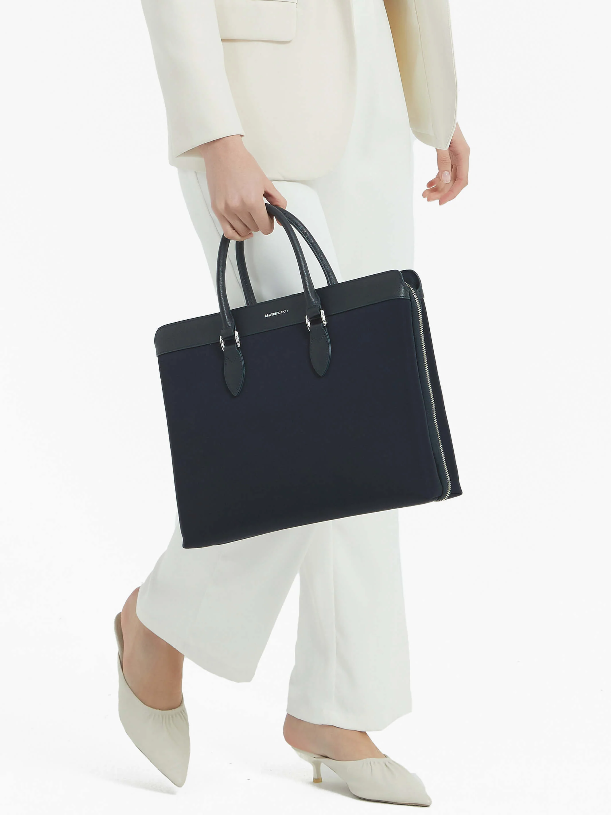 Alpha Leather-Trimmed Briefcase - Image 9