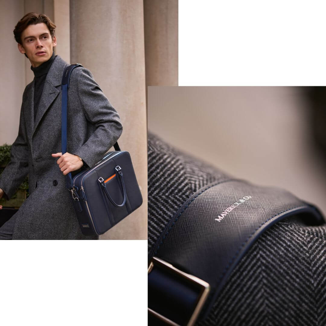 Manhattan Double-Zip Leather Briefcase - Image 20