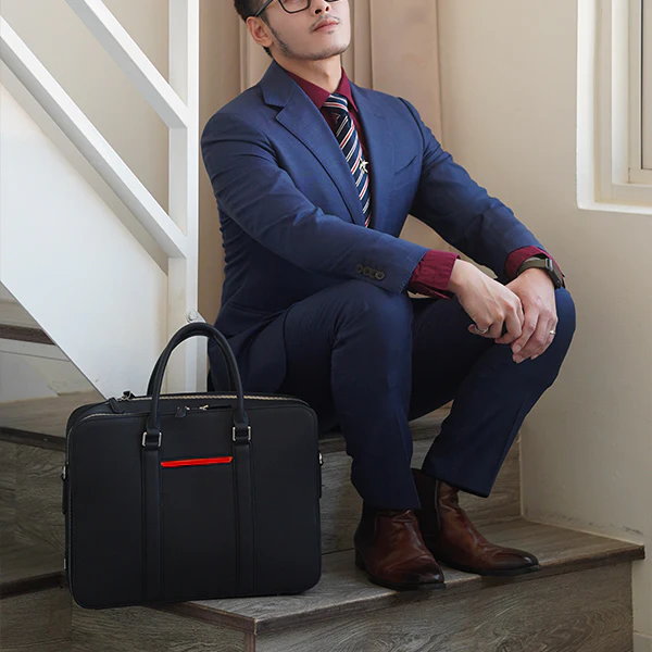 Manhattan Double-Zip Leather Briefcase - Image 22