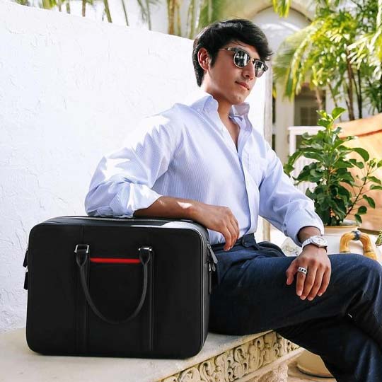 Manhattan Double-Zip Leather Briefcase - Image 29