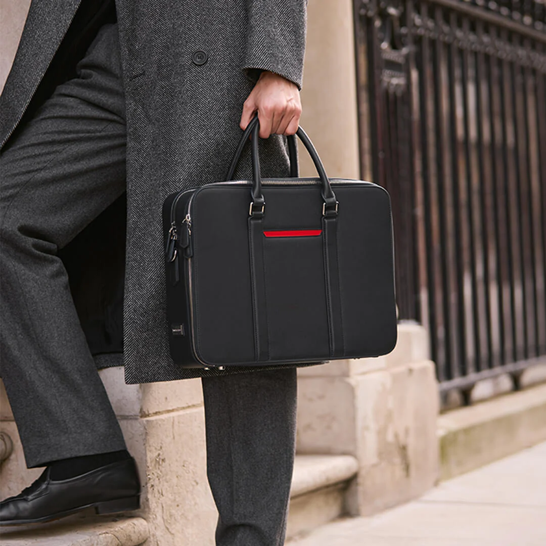 Manhattan Double-Zip Leather Briefcase - Image 32