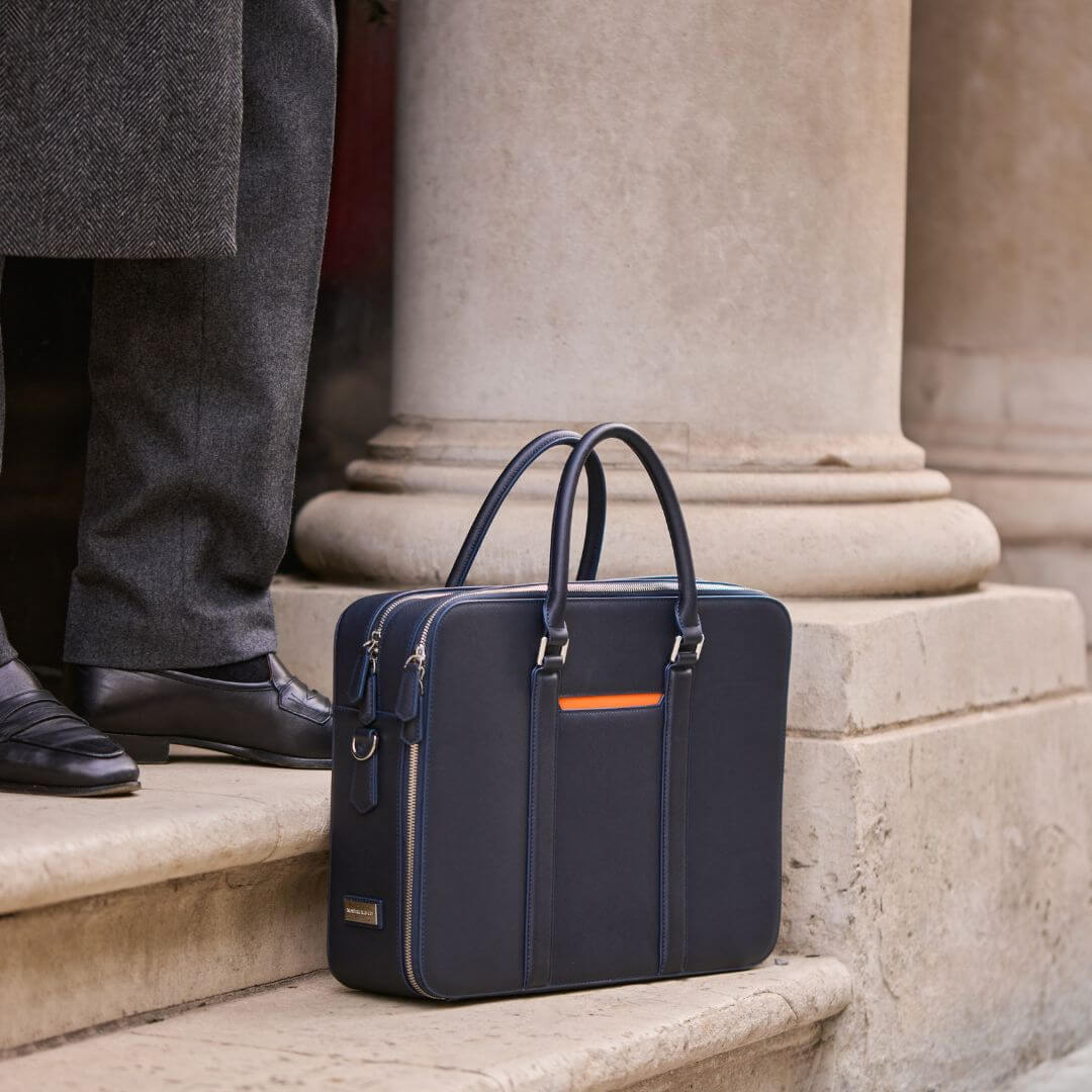 Manhattan Double-Zip Leather Briefcase - Image 37