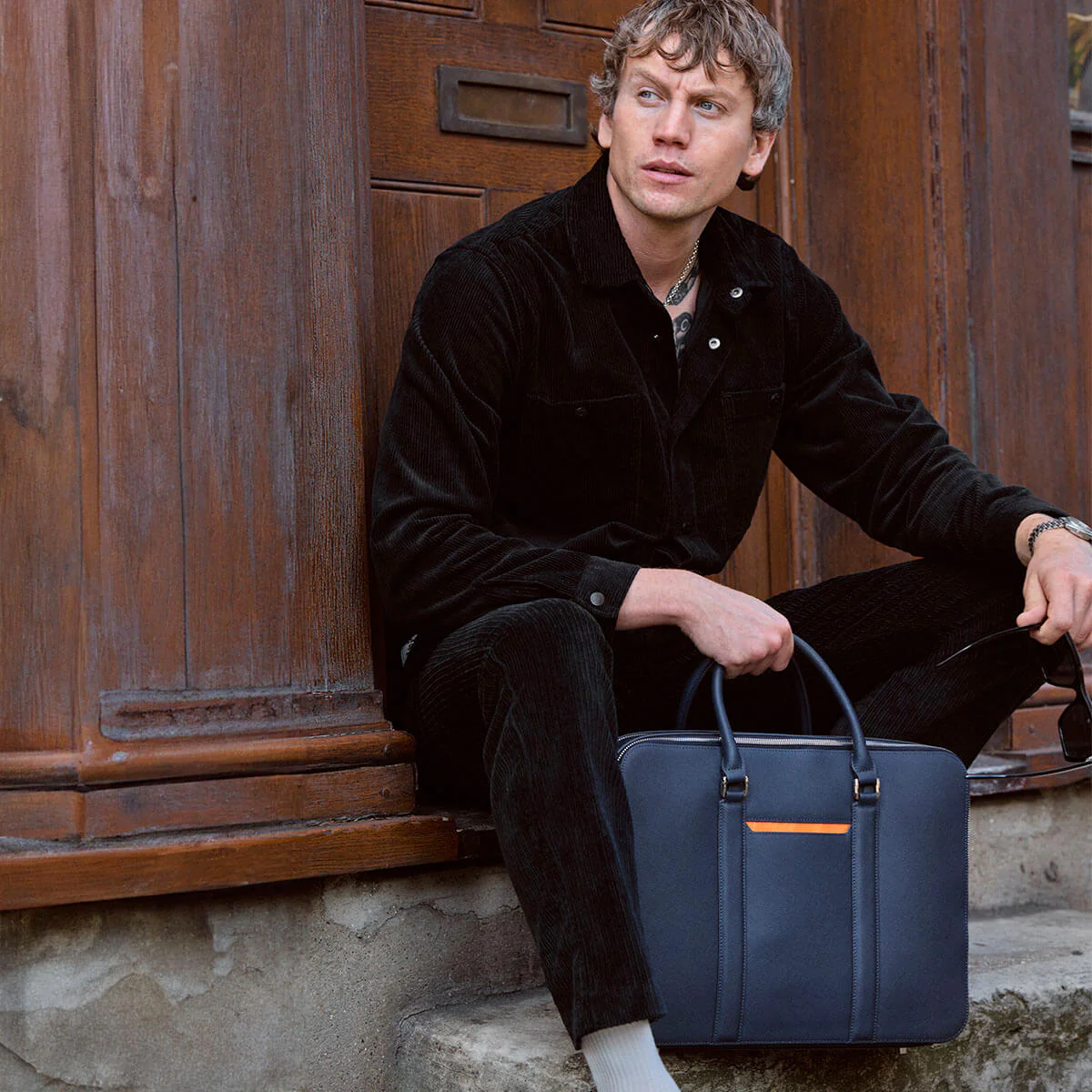 Manhattan Double-Zip Leather Briefcase - Image 38