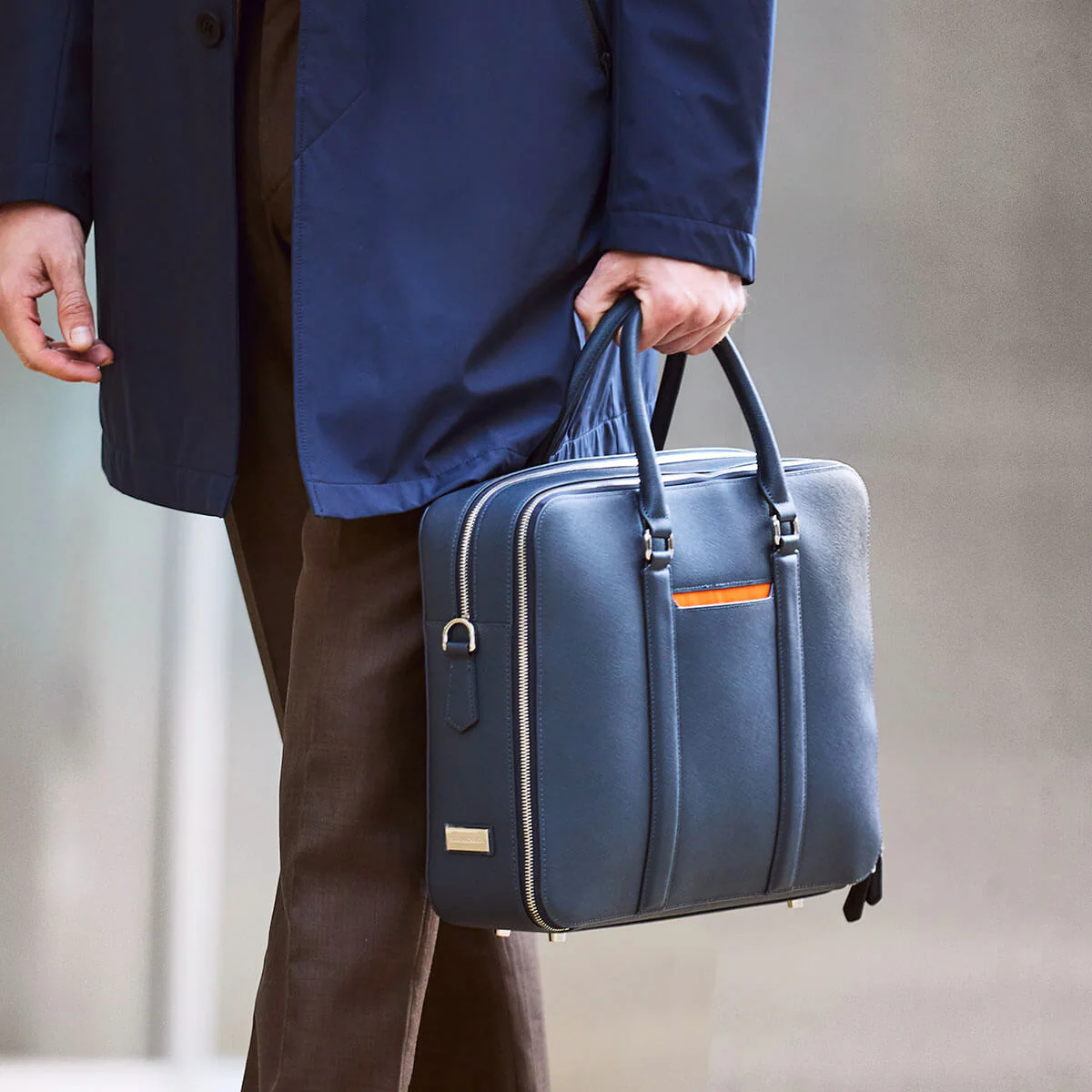 Manhattan Double-Zip Leather Briefcase - Image 39