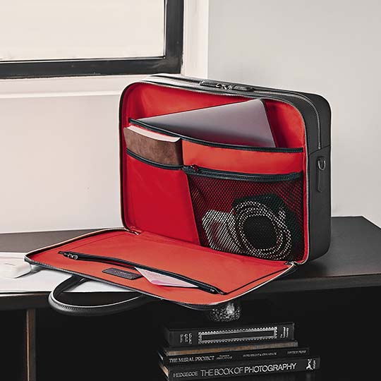 Manhattan Double-Zip Leather Briefcase - Image 41