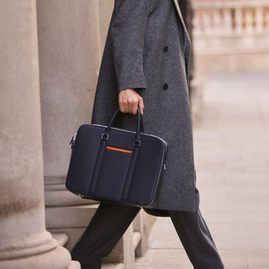 Manhattan Double-Zip Leather Briefcase - Image 42