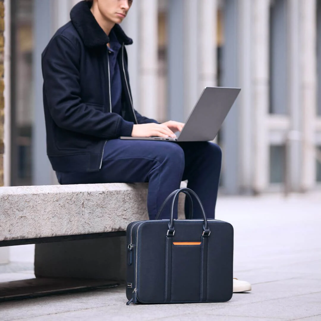 Manhattan Double-Zip Leather Briefcase - Image 43