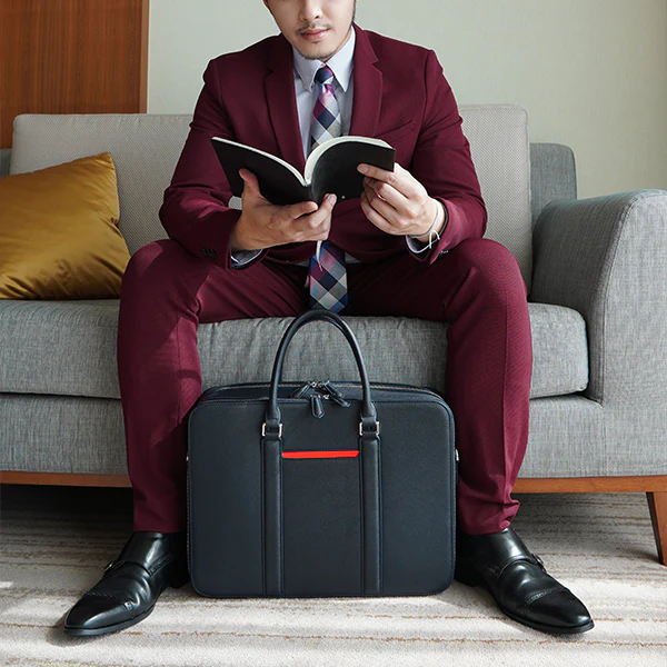 Manhattan Double-Zip Leather Briefcase - Image 45