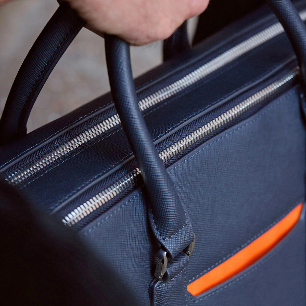 Manhattan Double-Zip Leather Briefcase - Image 48