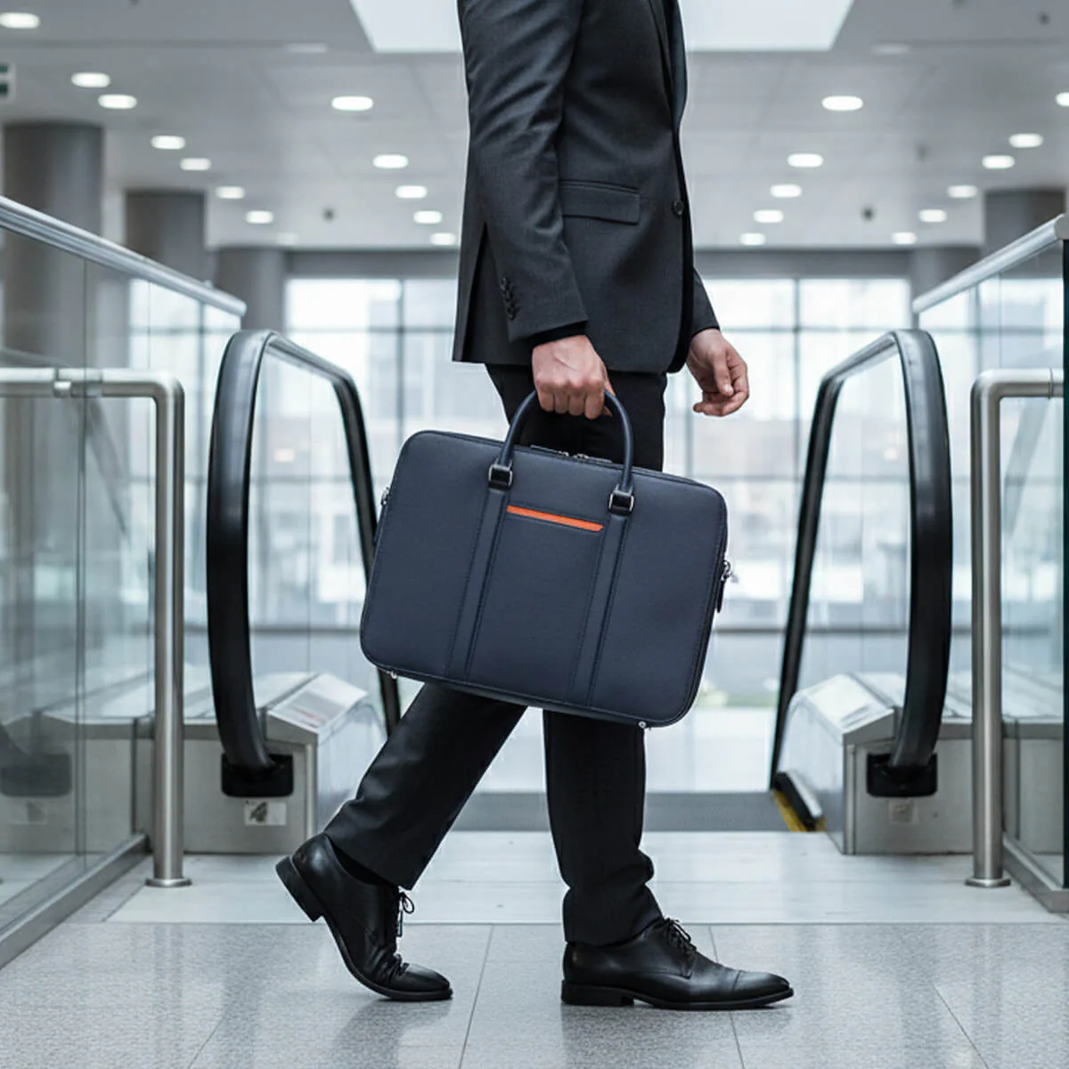 Manhattan Double-Zip Leather Briefcase - Image 50