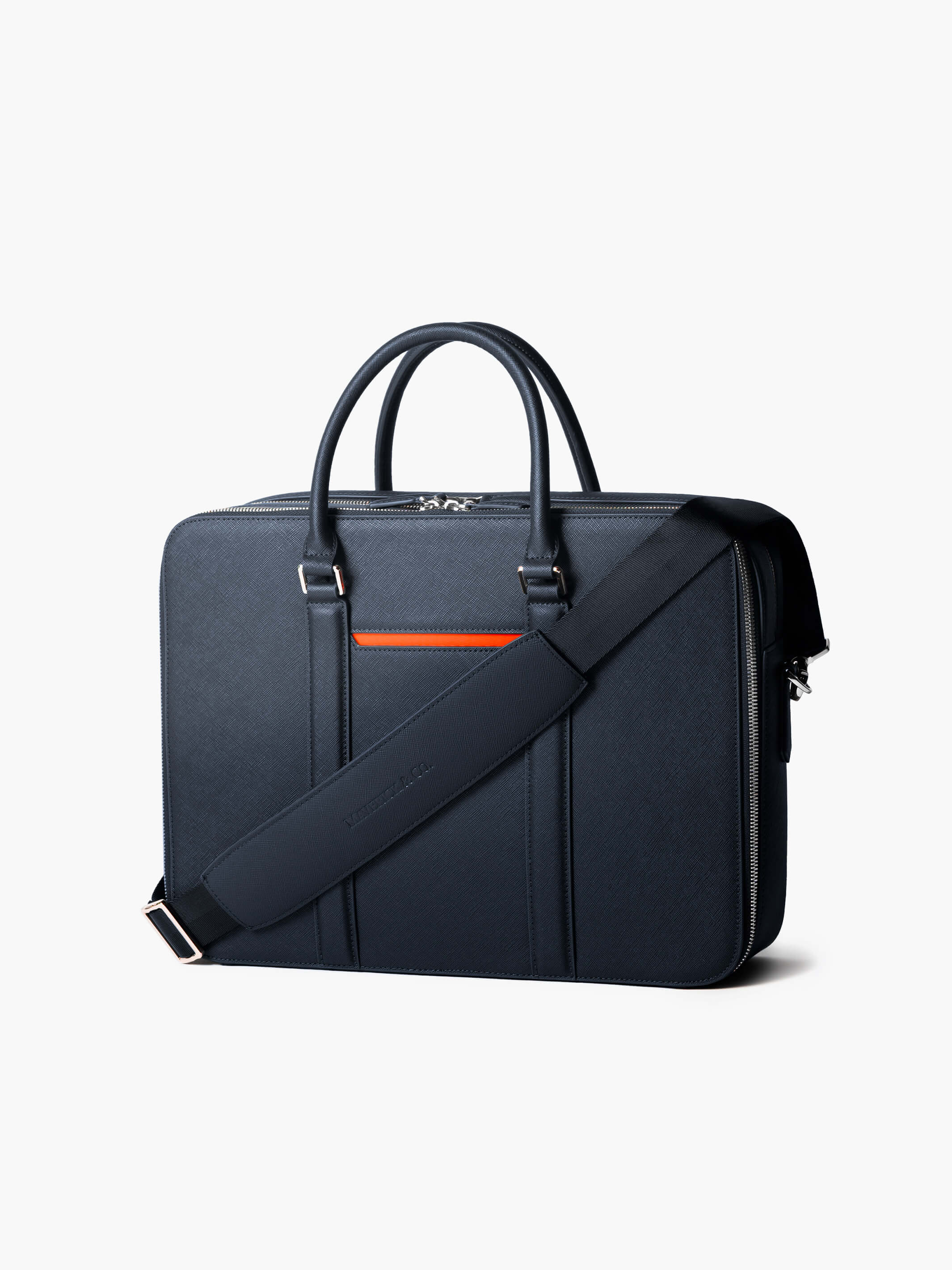 Manhattan Double-Zip Leather Briefcase - Image 6
