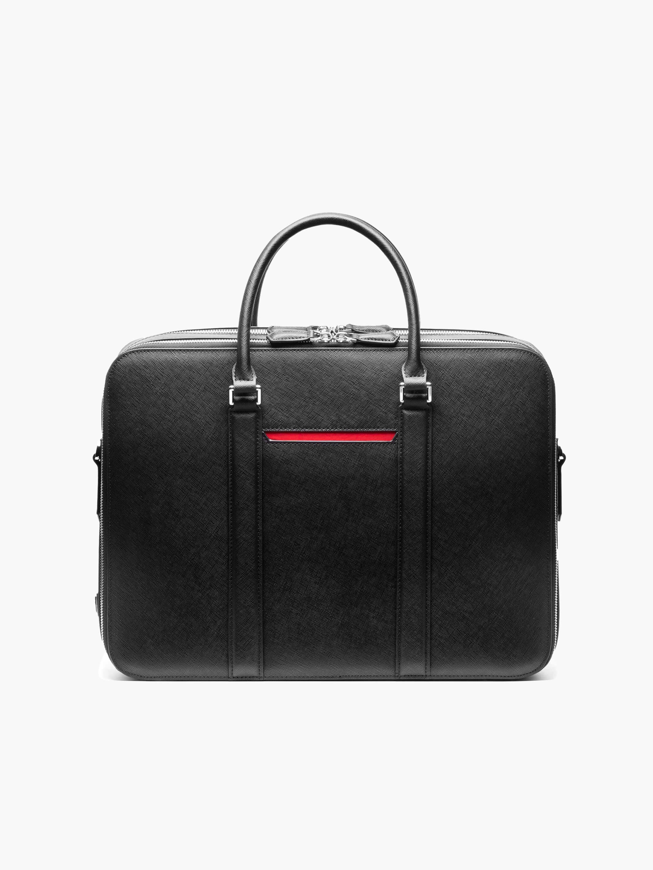 Manhattan Double-Zip Leather Briefcase - Image 9
