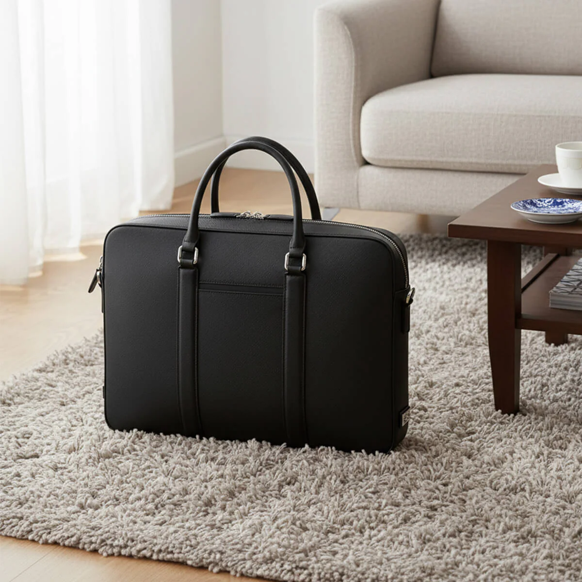 Manhattan Monochrome Leather Briefcase - Image 24