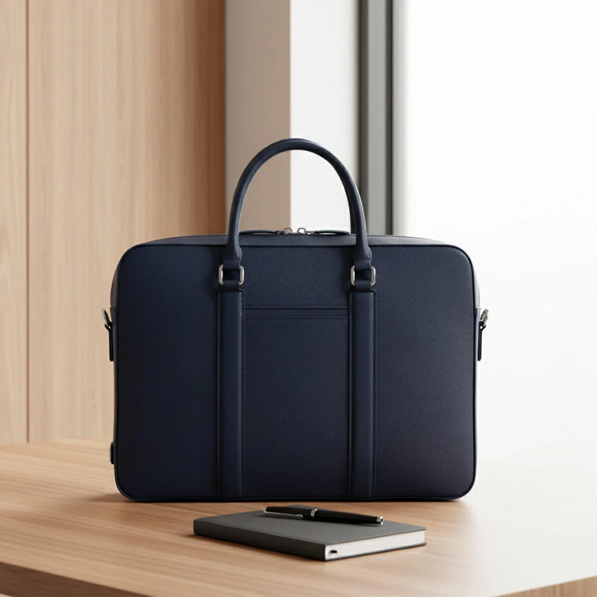 Manhattan Monochrome Leather Briefcase - Image 28