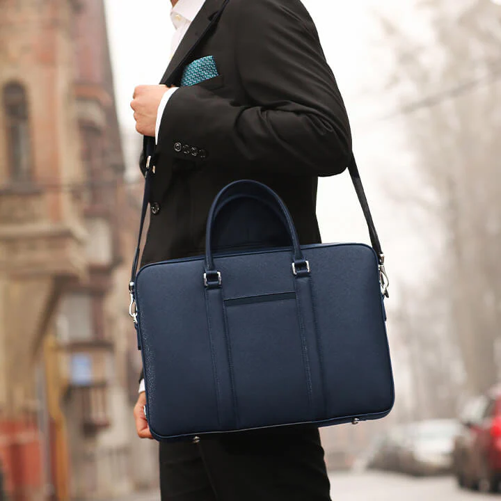 Manhattan Monochrome Leather Briefcase - Image 31