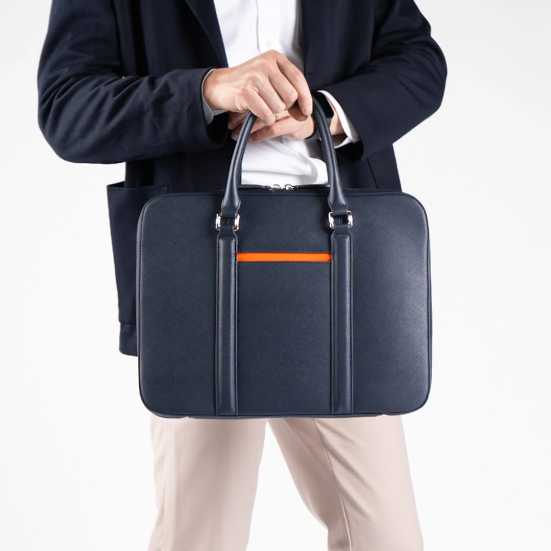 Manhattan Slim Leather Briefcase - Image 18