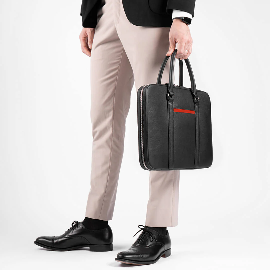 Manhattan Slim Leather Briefcase - Image 20