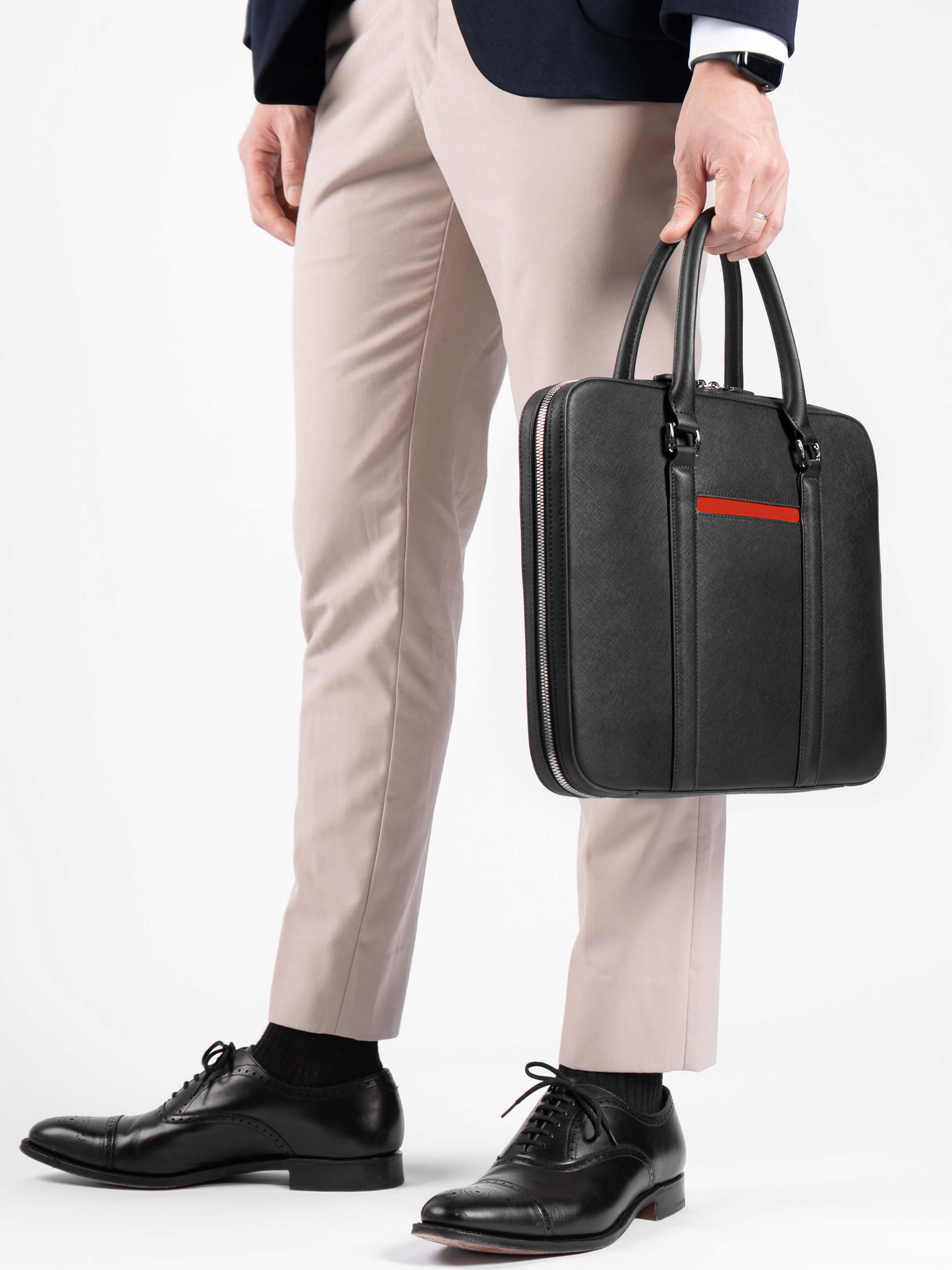 Manhattan Slim Leather Briefcase - Image 7
